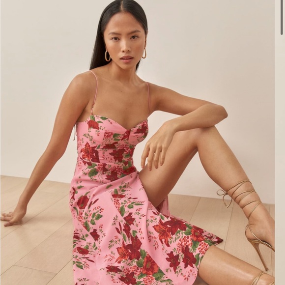 Reformation Juliette Dress Valeria Pink Size 10 - Picture 3 of 6